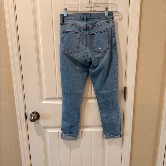 Abercrombie & Fitch Light Blue Distressed Ankle Jeans - Picture 4 of 8